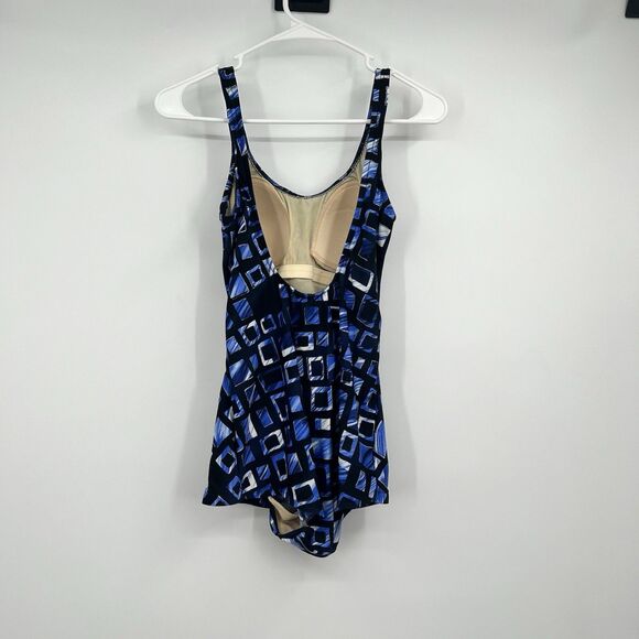 Miraclesuit Swimsuit Womens 14 Blue One Piece Tummy Control Style 55284 - Picture 4 of 13